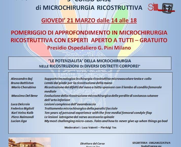 3* Corso Base di MICROCHIRURGIA RICOSTRUTTIVA