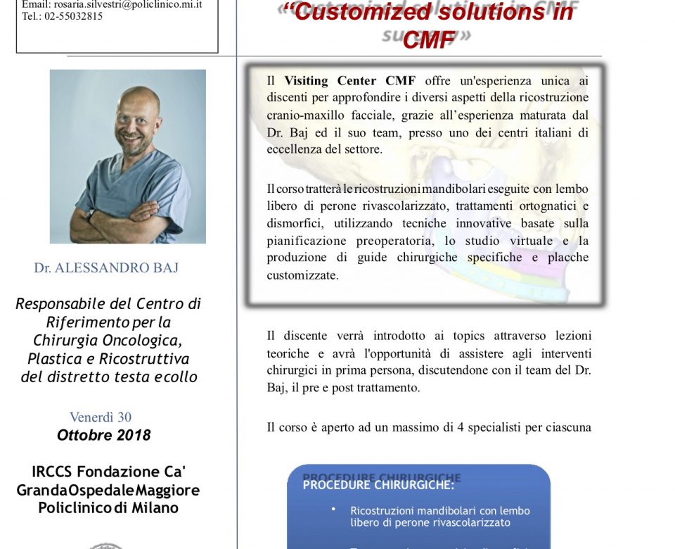 VISITING CENTER “Customized solutions in CMF"