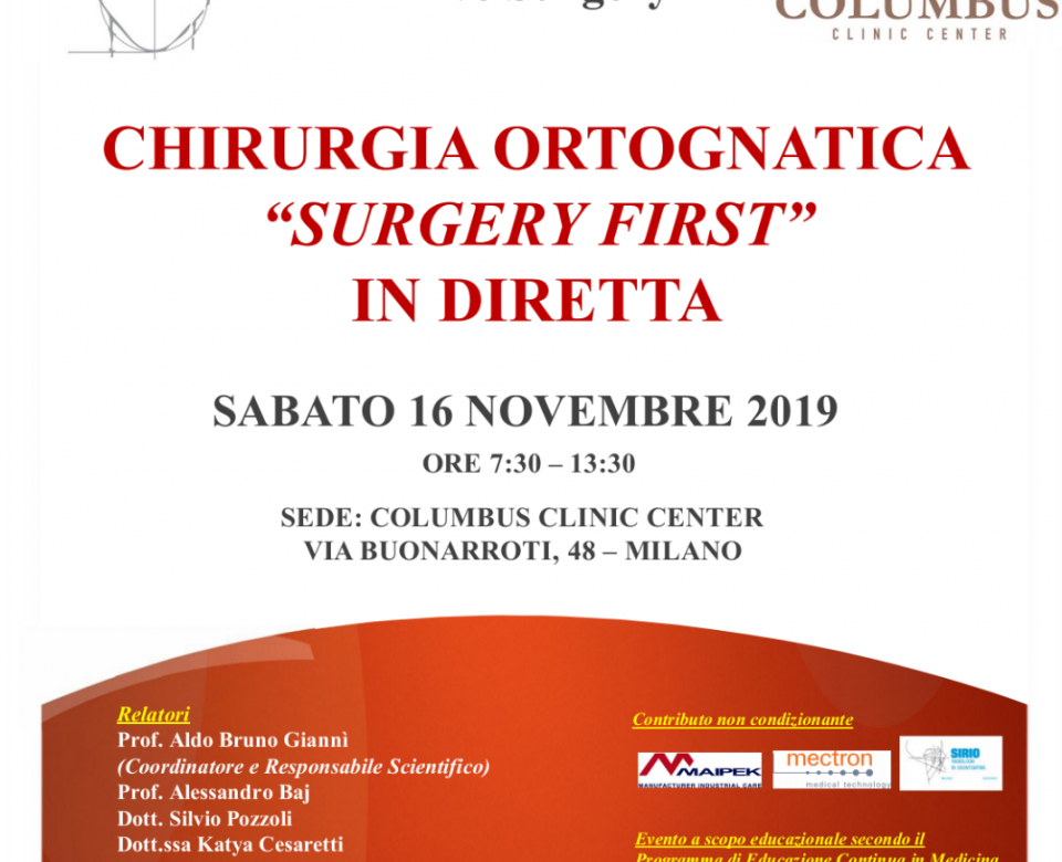 **SOLD OUT** Live Surgery - Chirurgia ortognatica surgery first in diretta - 16 novembre Milano